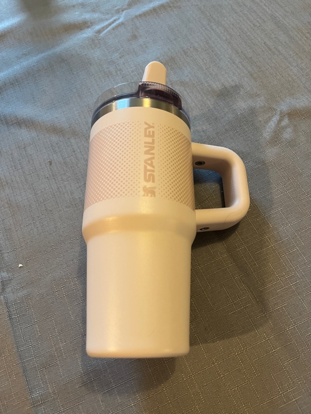 Stanley Pale Pink Travel Tumbler with Handle and Straw Lid